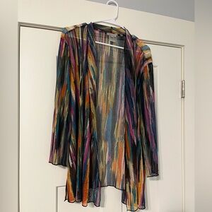 Multi colored Open Front Cardigan